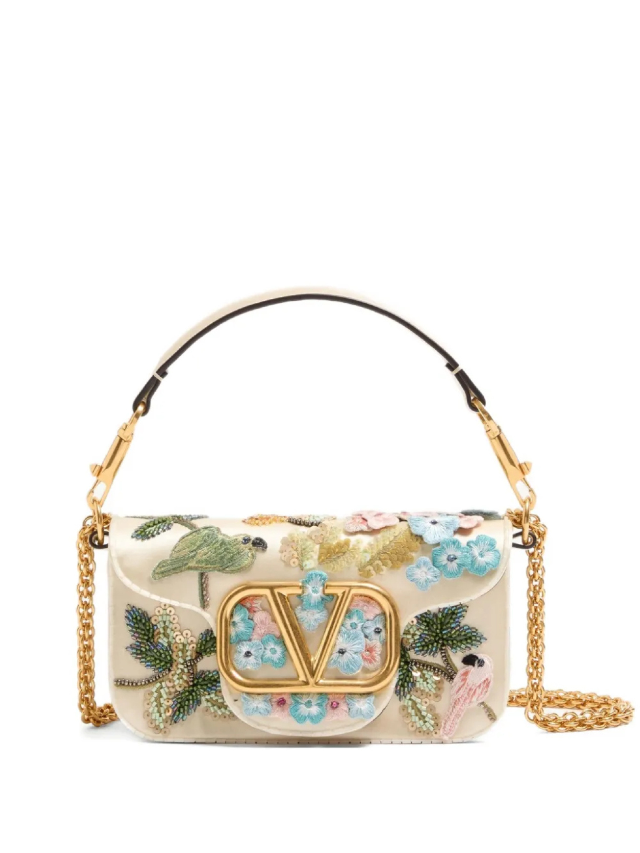 

МАЛЕНЬКАЯ ВЫШИТАЯ СУМКА НА ПЛЕЧО ОТ VALENTINO GARAVANI LOCÒ, нейтральный