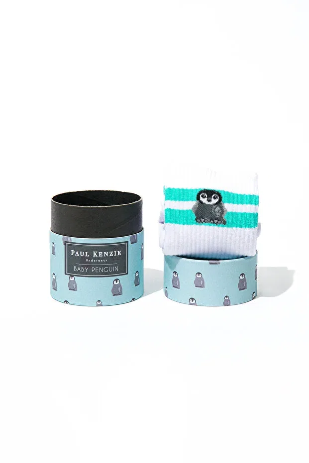 Детские носки с принтом Patterned socks - eco characters - baby penguin Paul Kenzie, Multicolor
