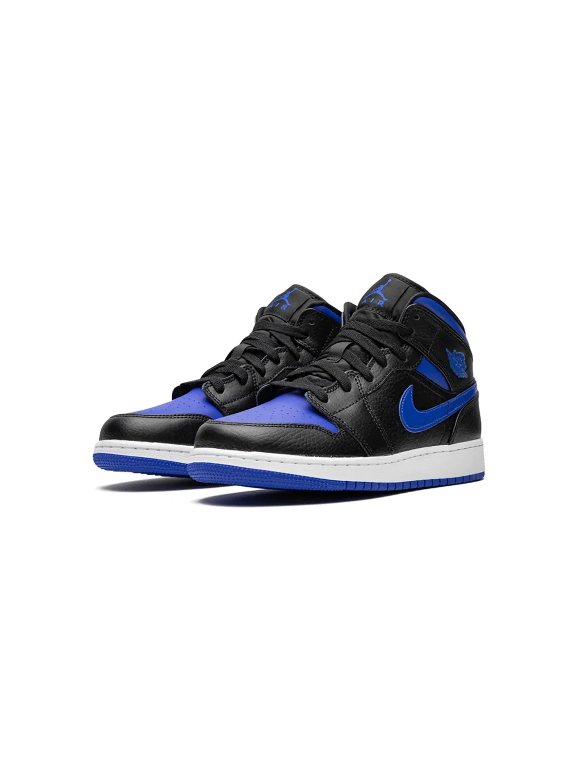 Кроссовки Air Jordan 1 Mid в черном и королевском синим — фото 3