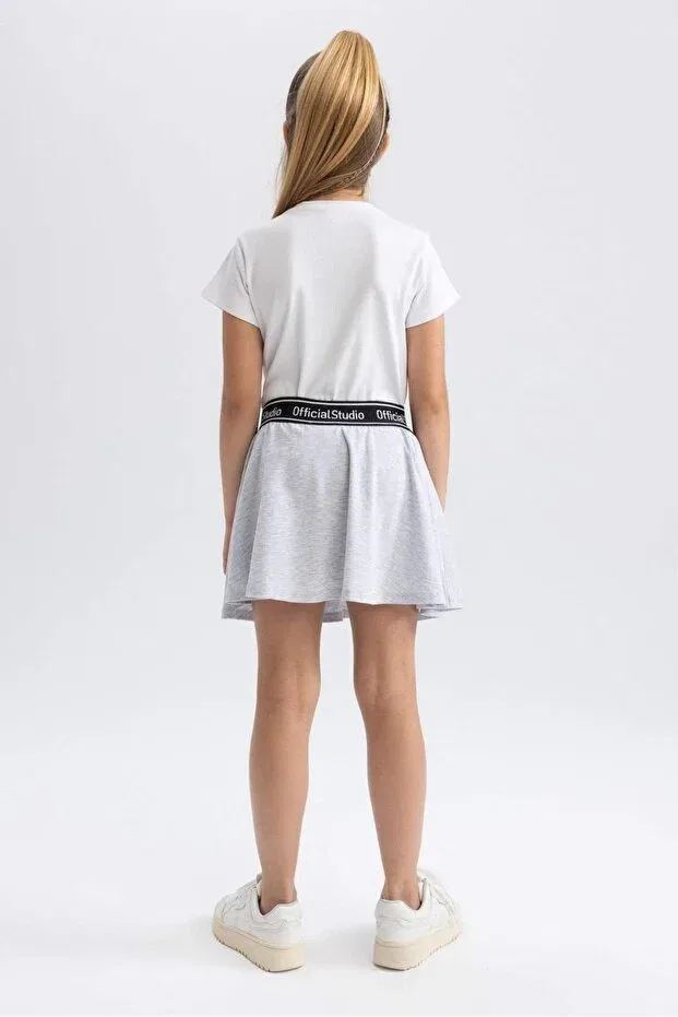 Детские шорты для девочек хлопковые Combed Cotton Shorts Skirt Pink Hippo Kids, Gray — фото 3