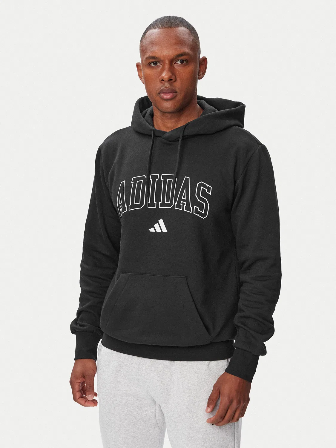 Мужская толстовка стандартного кроя Collegiate Script Graphic Hoodie Adidas, черный