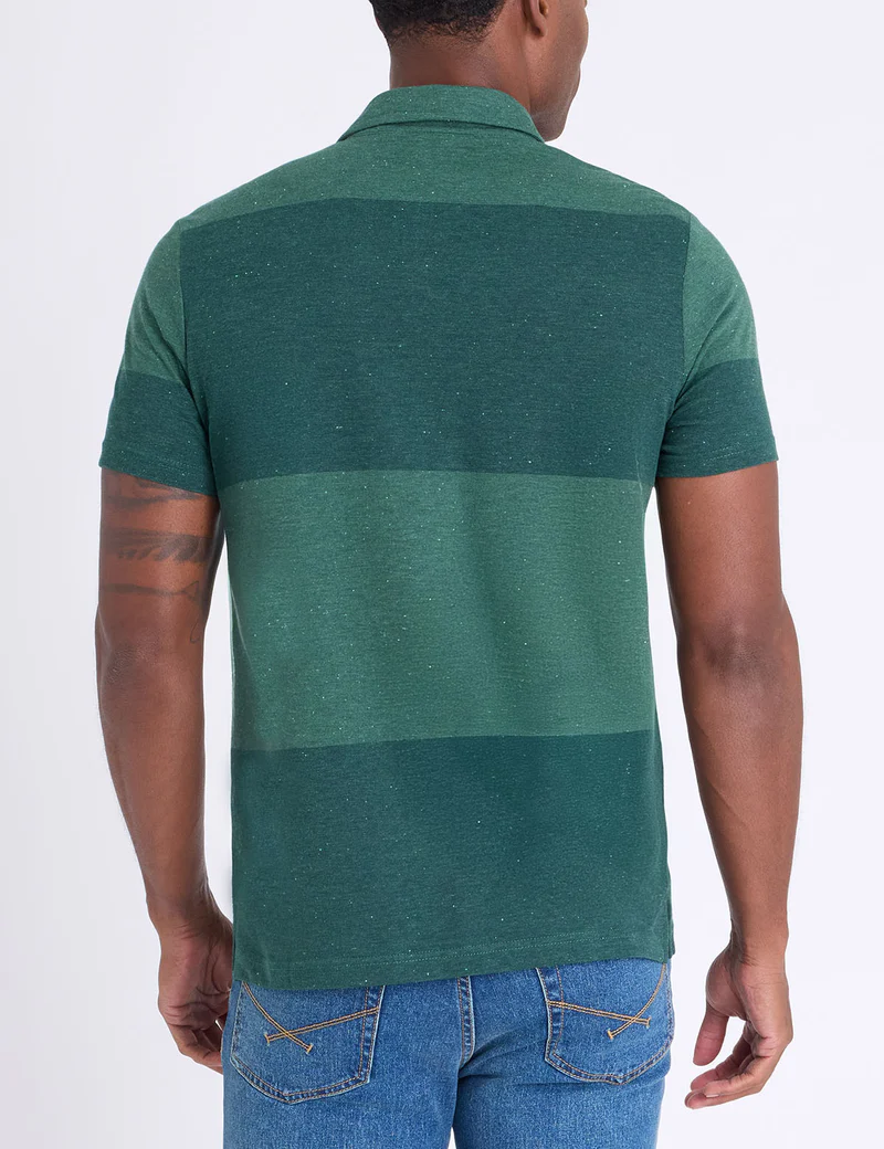 Футболка-поло U.S. Polo Assn White Label Yarn Dye Stripe Jersey, темно-зеленый — фото 4