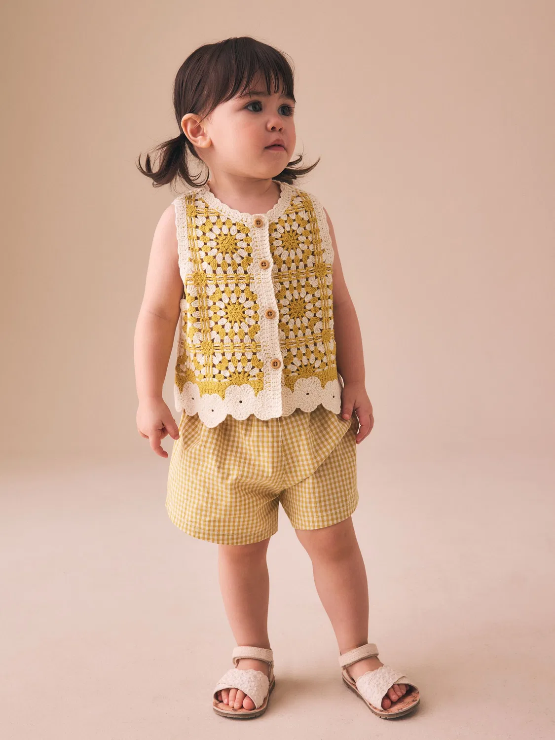 Комплект из топа и шорт вязаный, Ochre Yellow Next