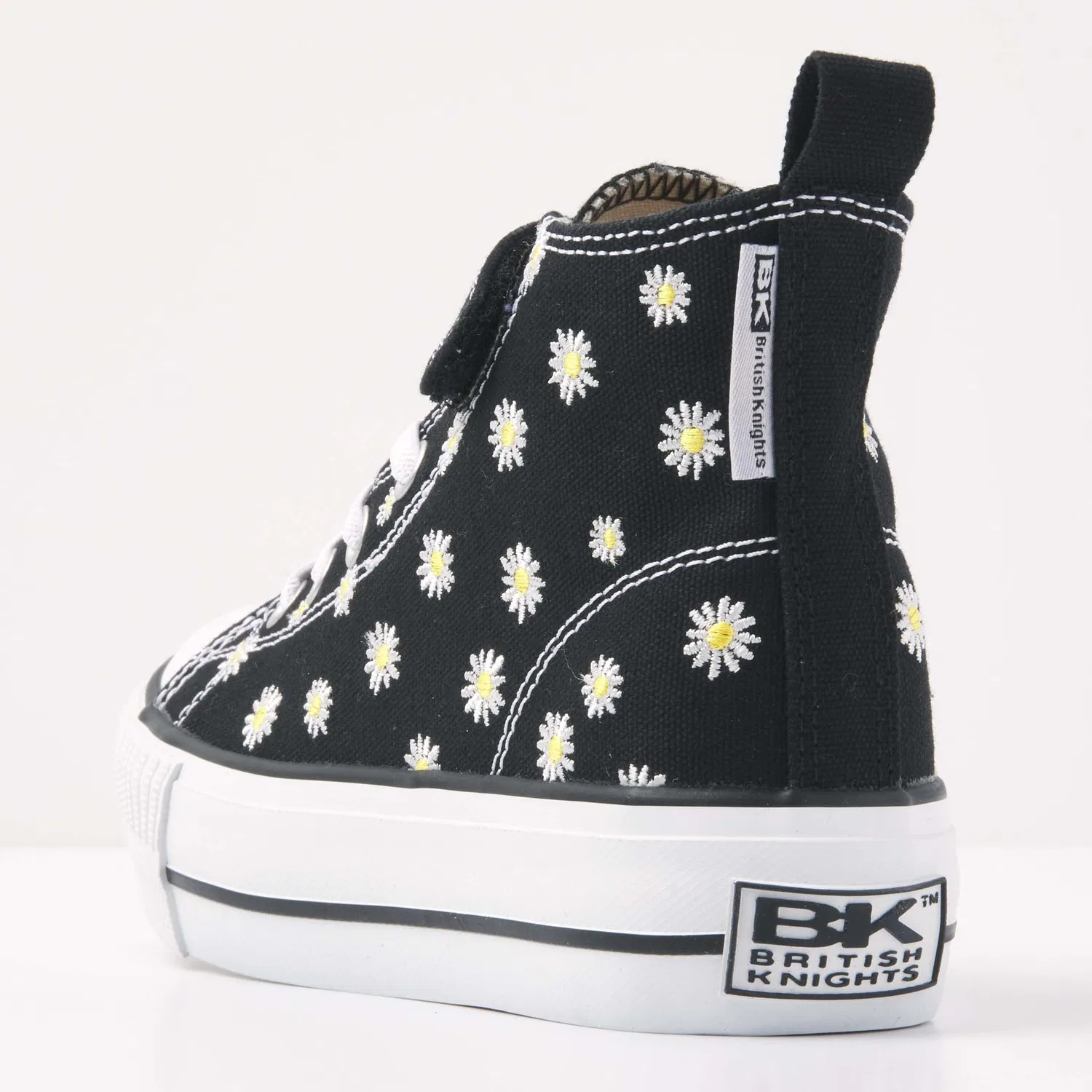 Детские кроссовки для девочек на платформе Kaya Mid BK British Knights, Black Daisies — фото 4