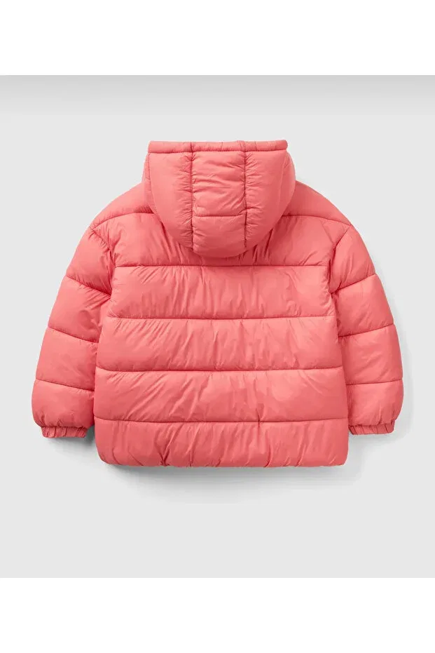 Детское пальто для девочек утепленное Benetton United Colors Of Benetton, Fuchsia — фото 2