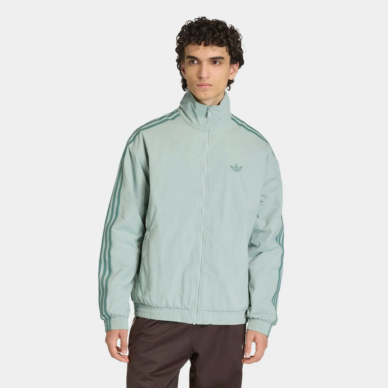 Мужская тренировочная куртка с воротником-стойкой Adidas Originals, Wonder Sage/Tech Emerald