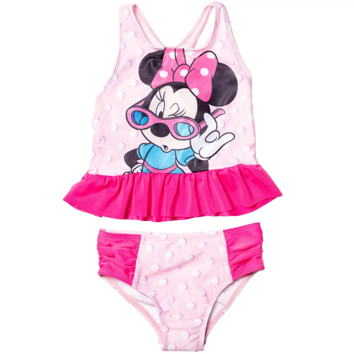 Детский купальный комплект для девочек с принтом Minnie Mouse Disney, Pink