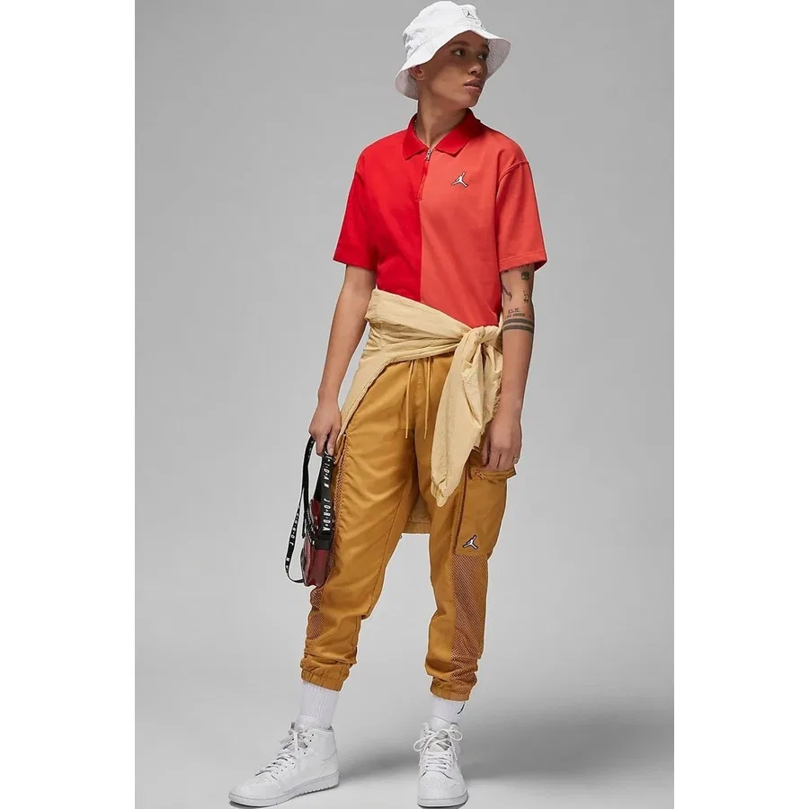Футболка с коротким рукавом и полузамком Jordan Flight Loose Fit Nike, Красный — фото 4