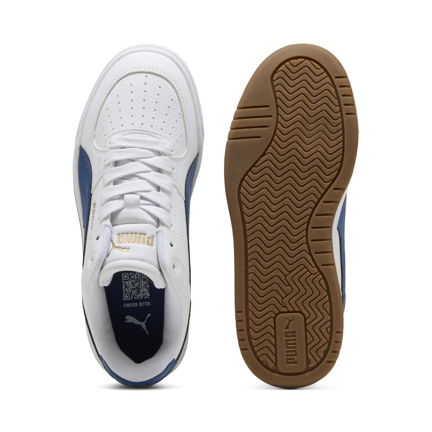 Детские кроссовки с ретро-дизайном Caven III PUMA, White Clyde Royal Gum Blue Beige — фото 4