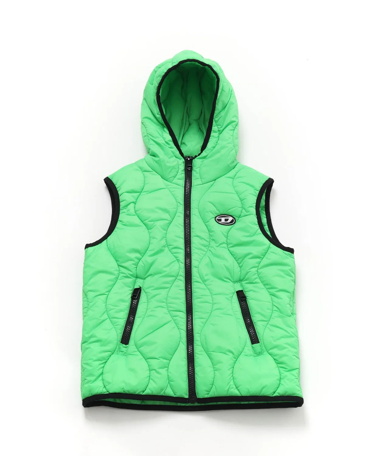 Детский стеганый жилет без рукавов с логотипом DIESEL KIDS, Green