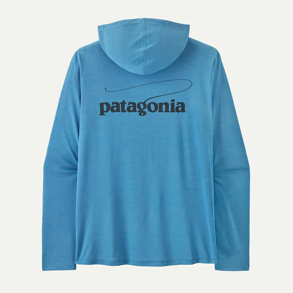 Мужская худи с принтом Capilene Cool Casting Logo Daily Hoodie Patagonia, Shore Blue/Light Shore Blue X-Dye — фото 2