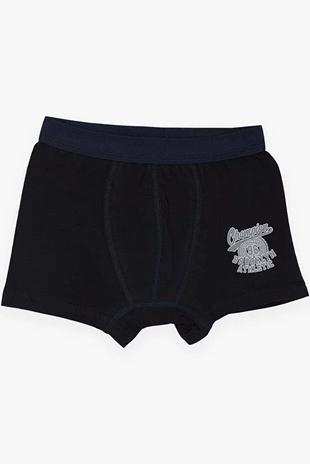 Детские боксеры для мальчиков с принтом Champion Lettering Katamino, Navy Blue