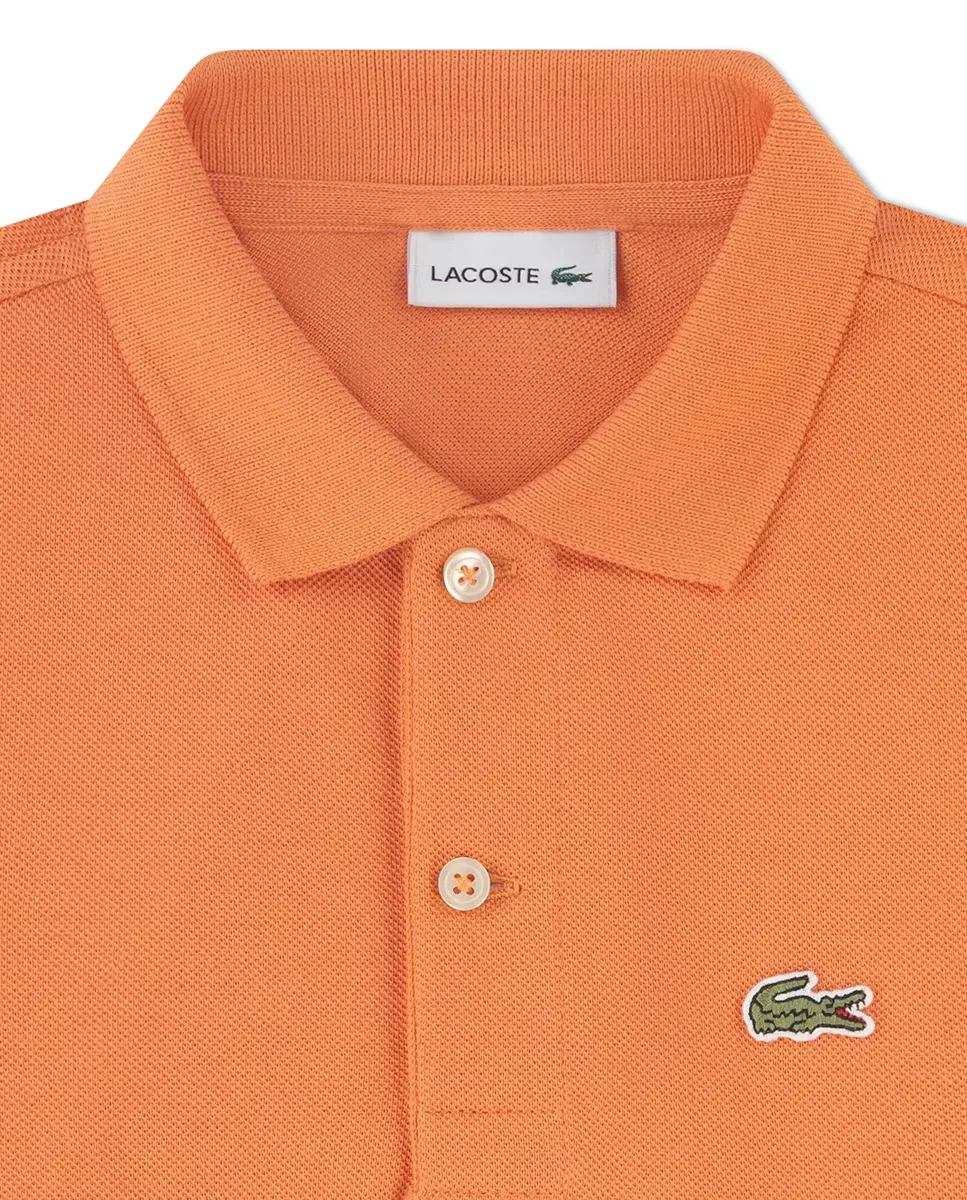 Детское поло для мальчиков хлопковое Lacoste Naranja — фото 3
