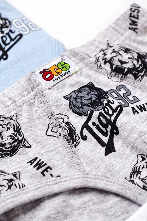 Детское белье для мальчиков хлопковое комплект 3 шт Boy'S 3-pack cotton underwear with printed breathable texture Öts, Colored — фото 3