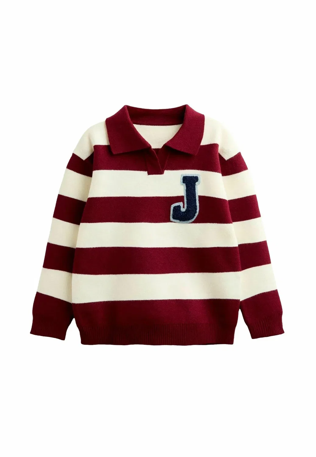 Вязаный джемпер с воротником Jojo Maman Bébé, Red Stripe