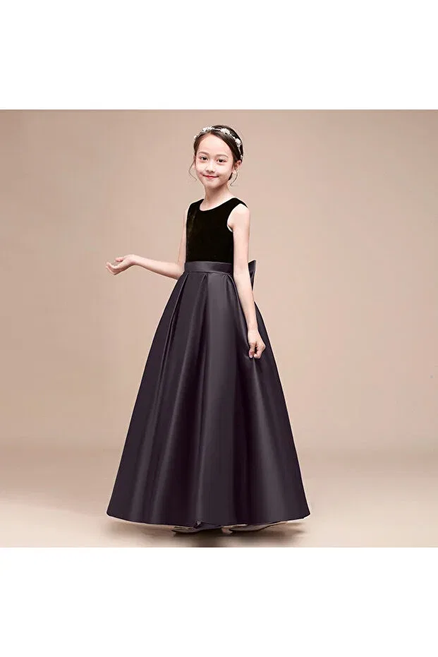 Детское платье для девочек бархатное A-line Madyabutik, Black