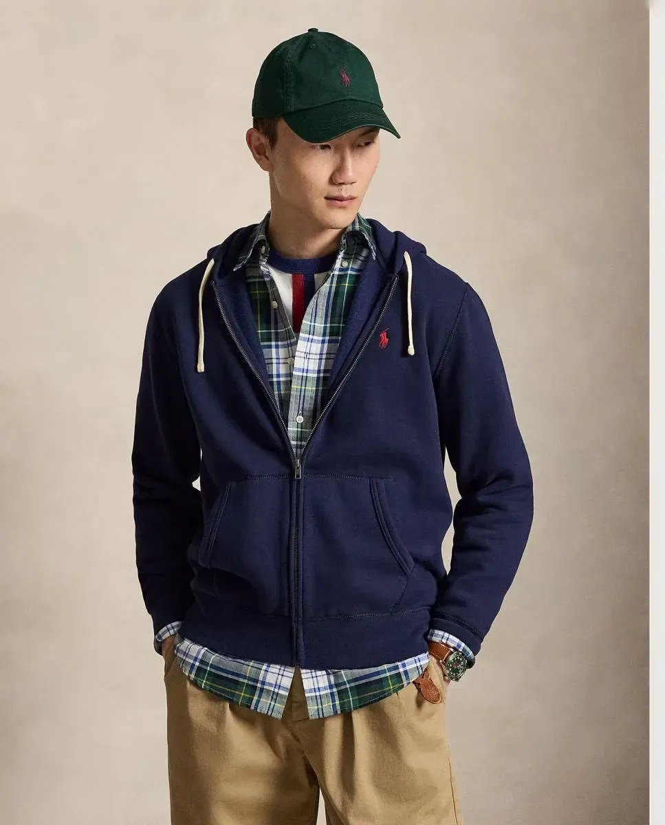 Мужская худи на молнии RL с капюшоном Polo Ralph Lauren, Azul Marino
