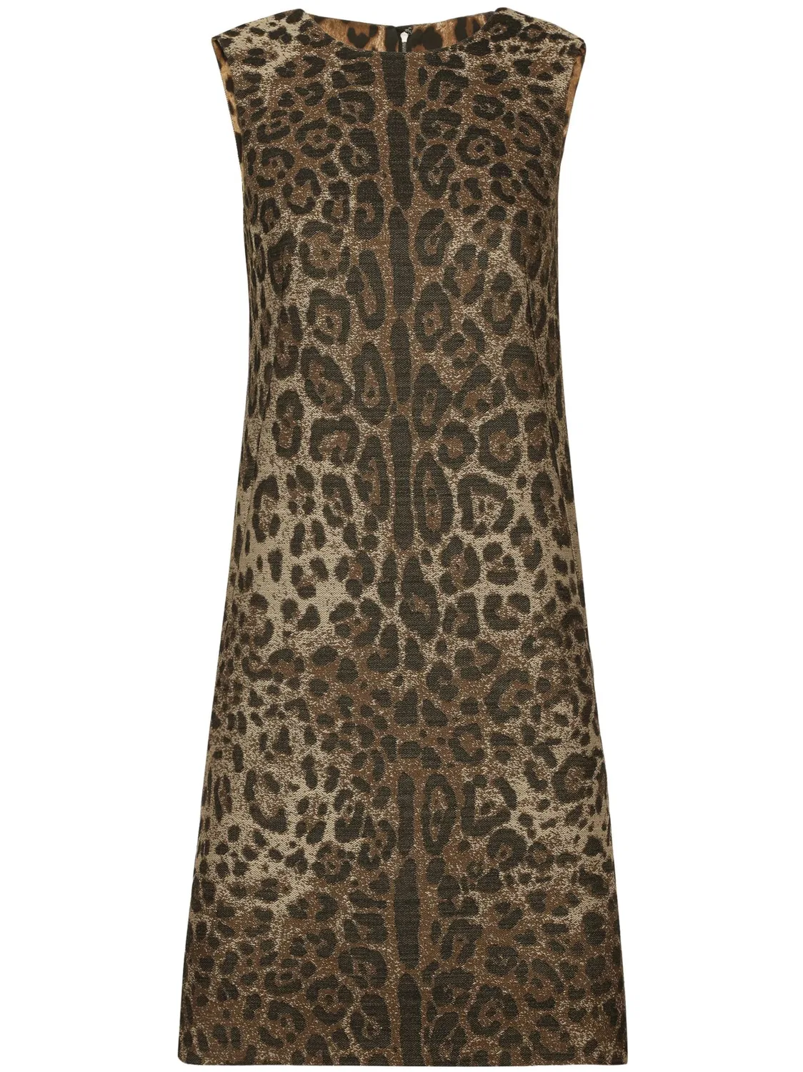 Dolce & Gabbana Платье‑миди из жаккарда с леопардовым принтом, коричневое