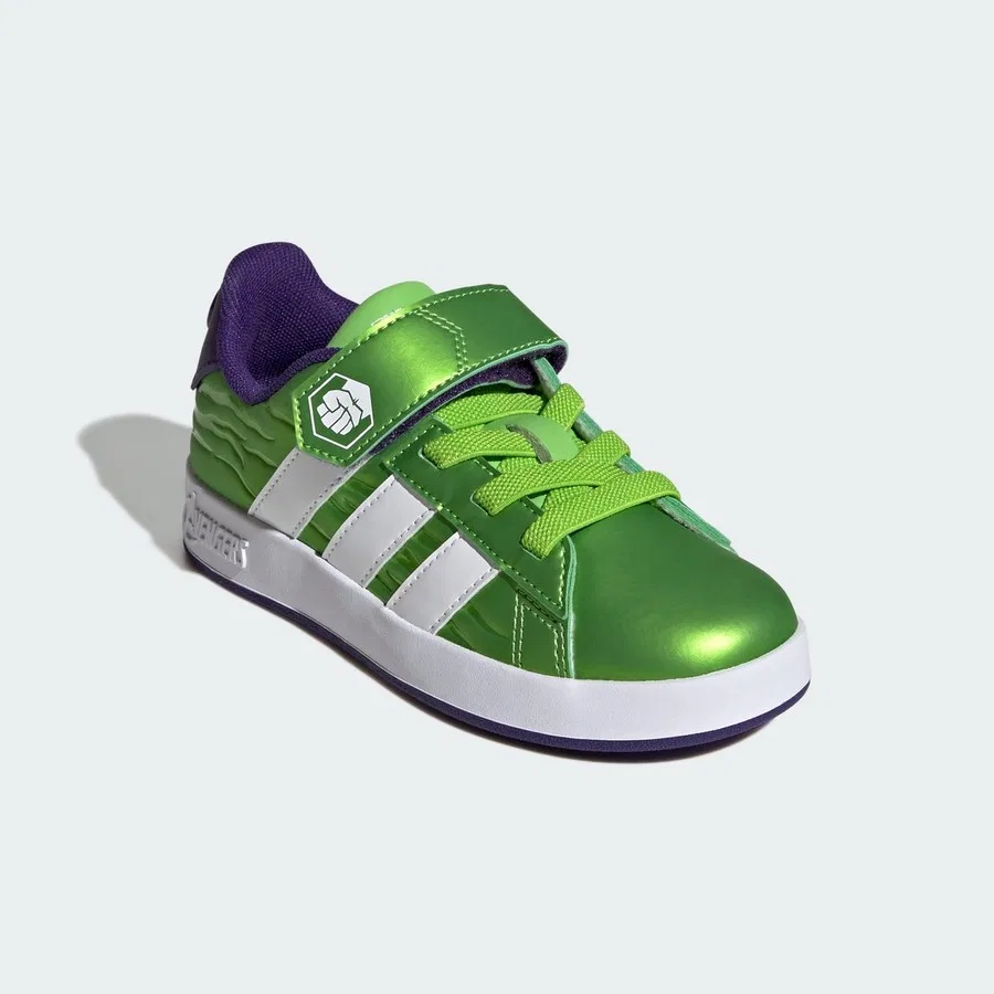 Кроссовки детские с 3D-логотипом Marvel Avengers Grand Court adidas, Зеленый — фото 3