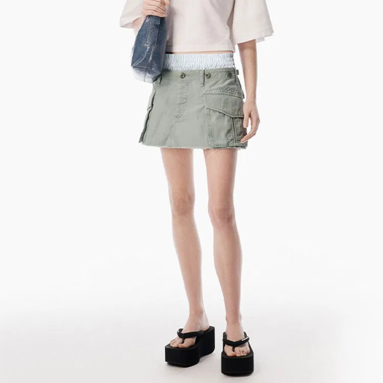 Женская юбка-карго с длиной до колена Alexander Wang, Washed Green Bay — фото 3