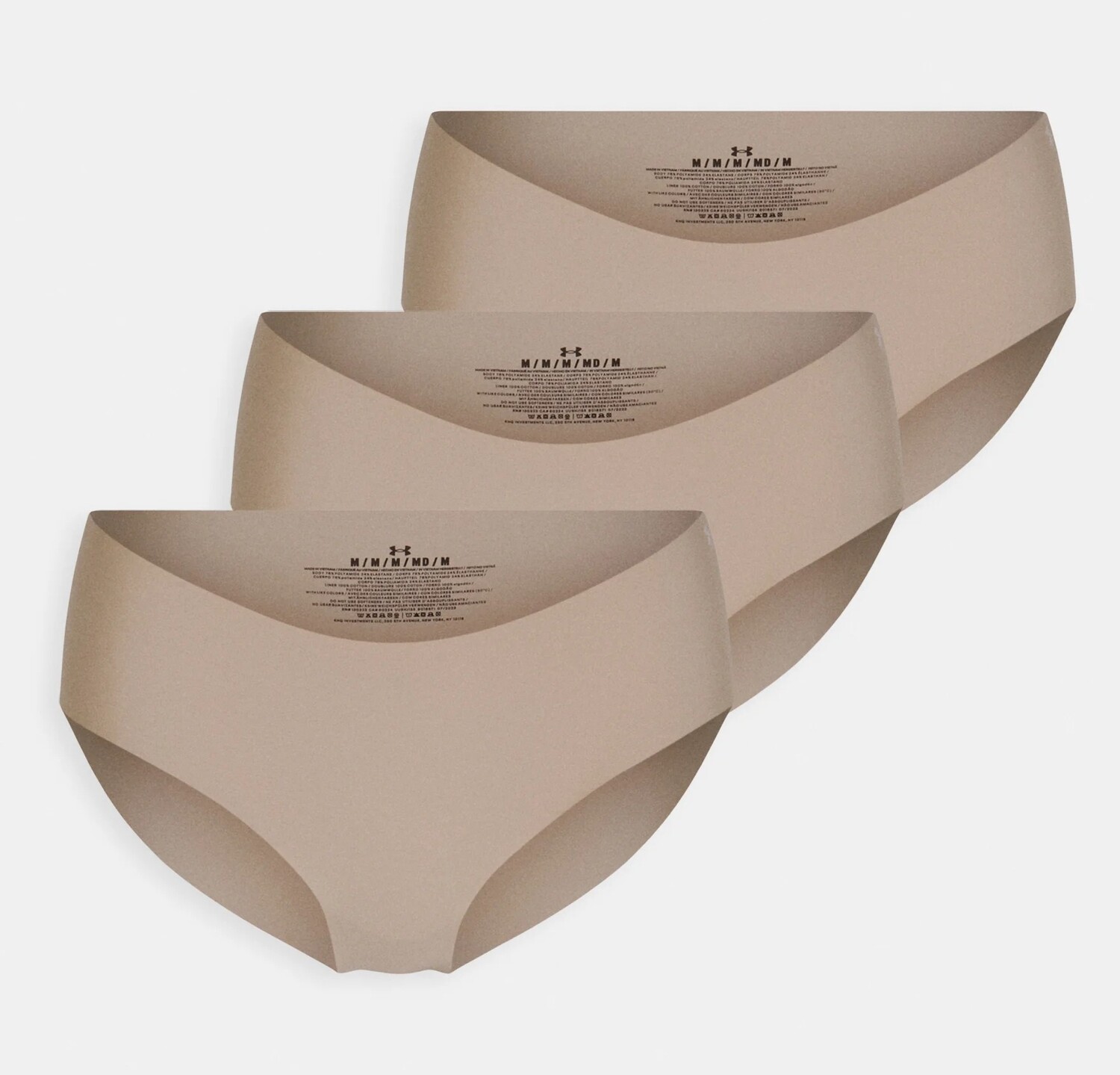 

Набор трусов Under Armour Pure Stretch No Show Hipster Solid, бежевый, 3 шт