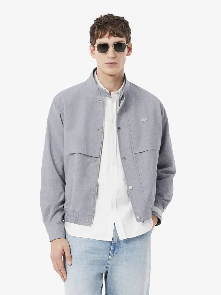 Куртка с высоким воротником, модель BH6267 LACOSTE, Light Grey