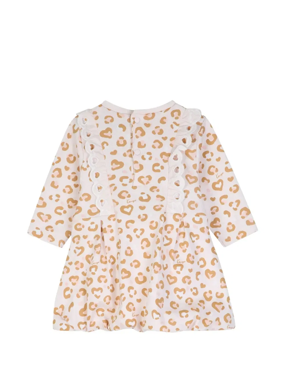 Комплект с оборками и леопардовым принтом Kenzo Kids, бежевый — фото 4