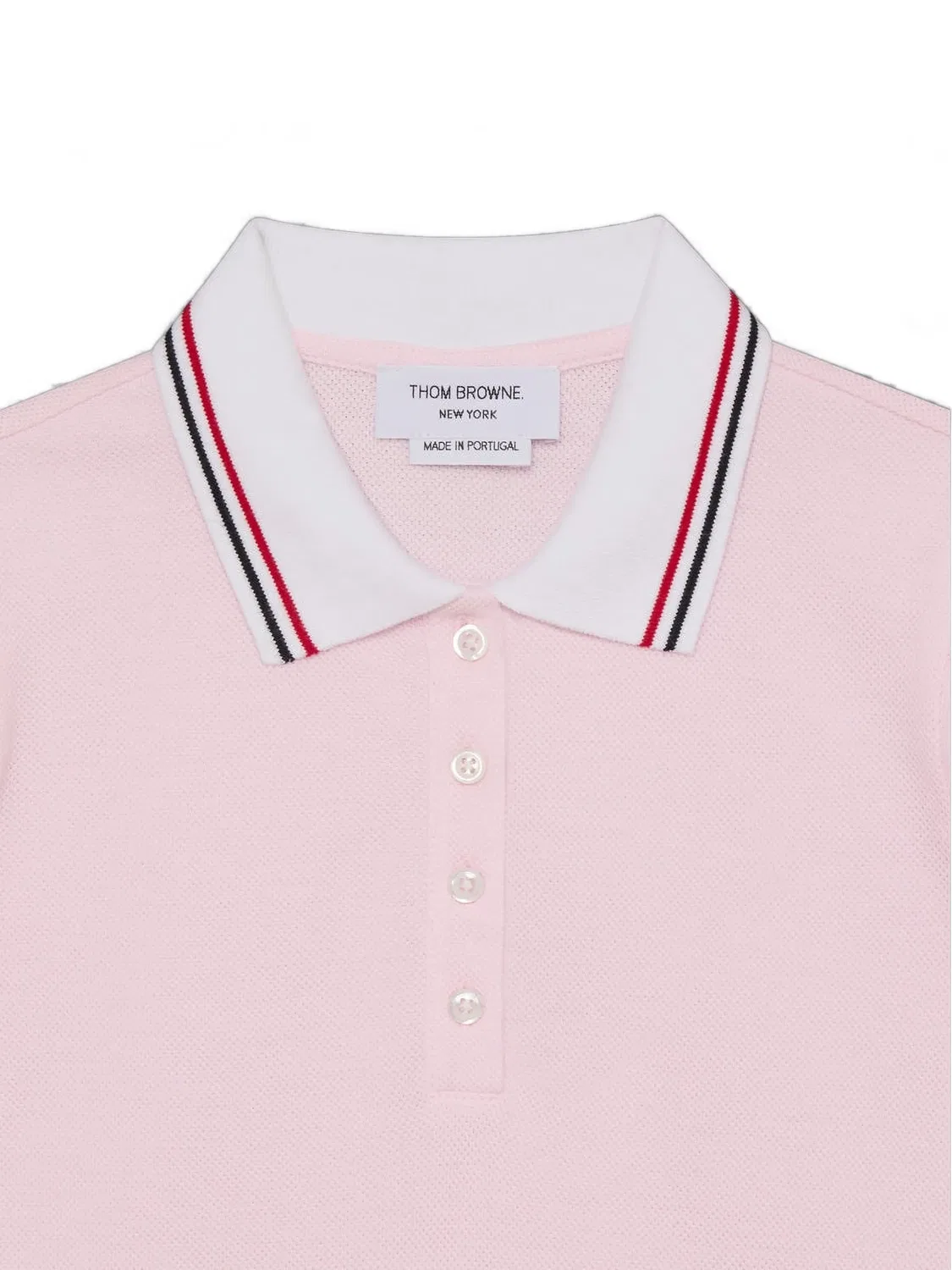 Платье с плиссировкой и воротником-поло Thom Browne, розовый — фото 3