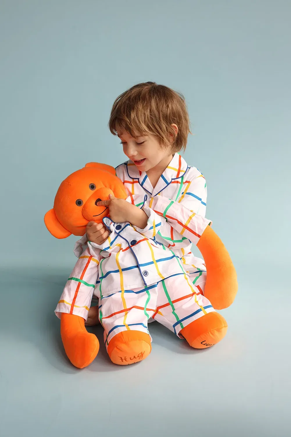 Детский пижамный комплект с плюшевым медведем Max' Hug Me Pyjama Set Lunamia, Orange — фото 3