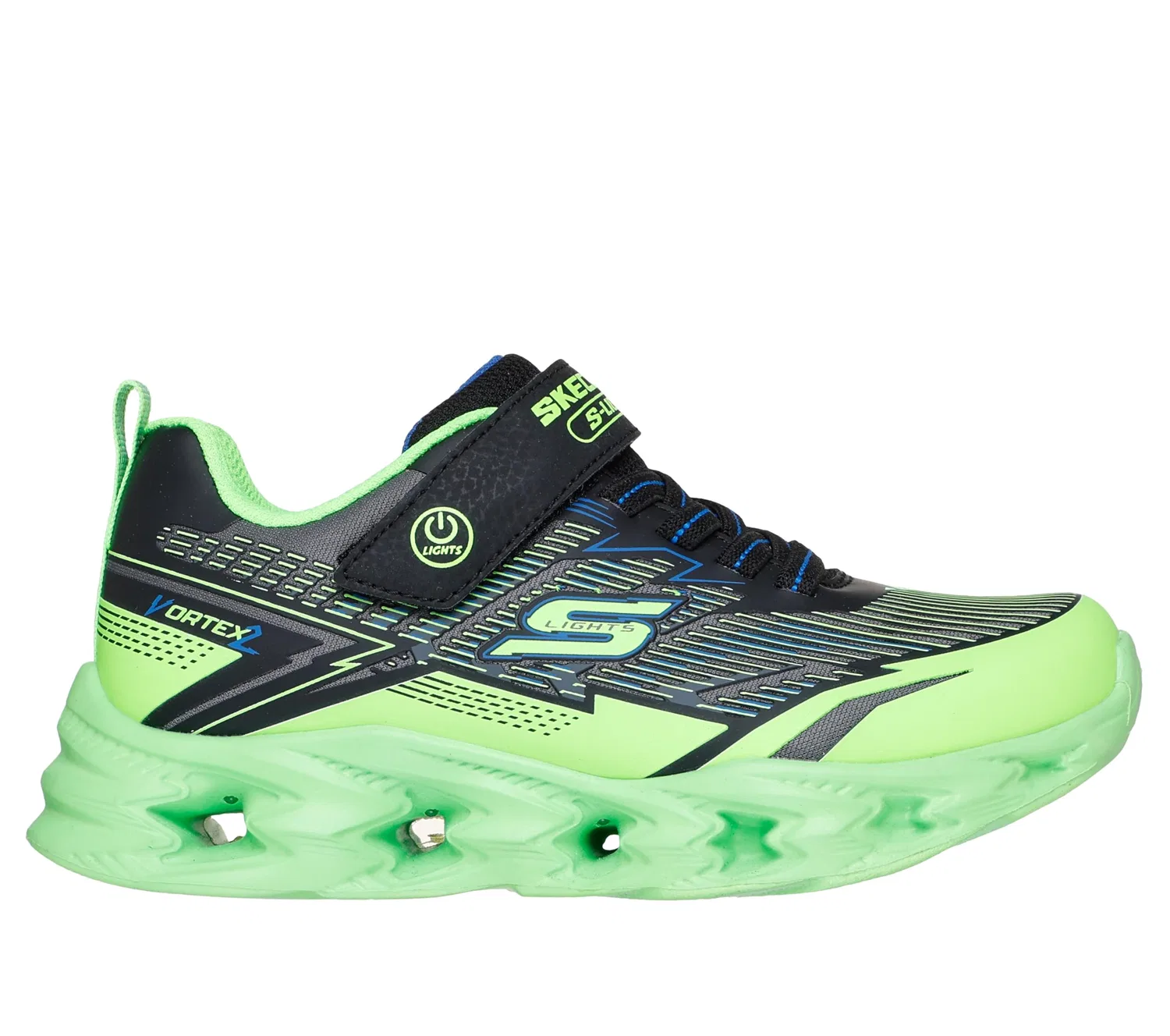 Детские кроссовки для мальчиков с принтом Vortex 2.0 Skechers, Lime Black — фото 2