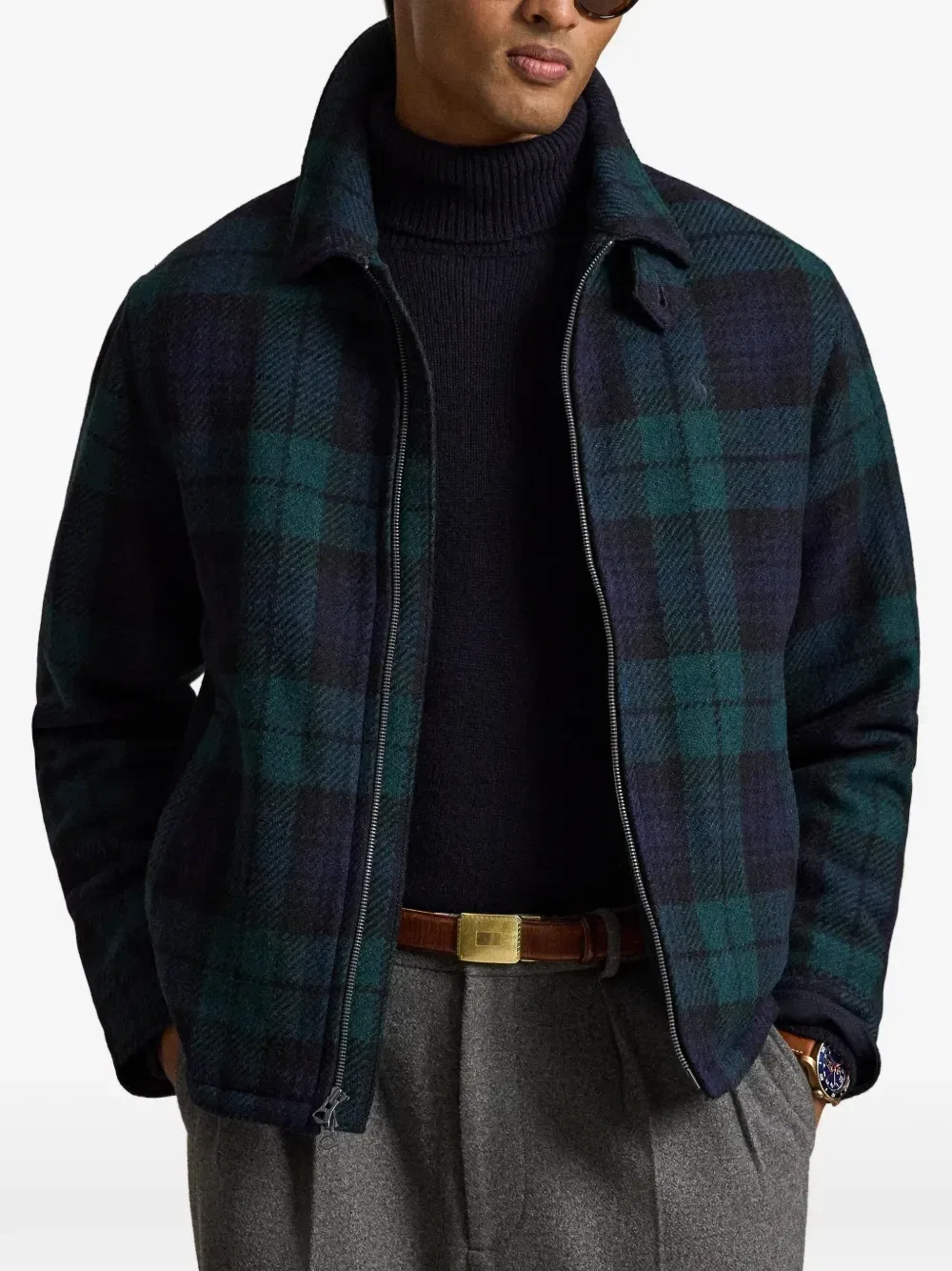 Твидовая куртка Langdon в клетку POLO RALPH LAUREN, зеленый — фото 3