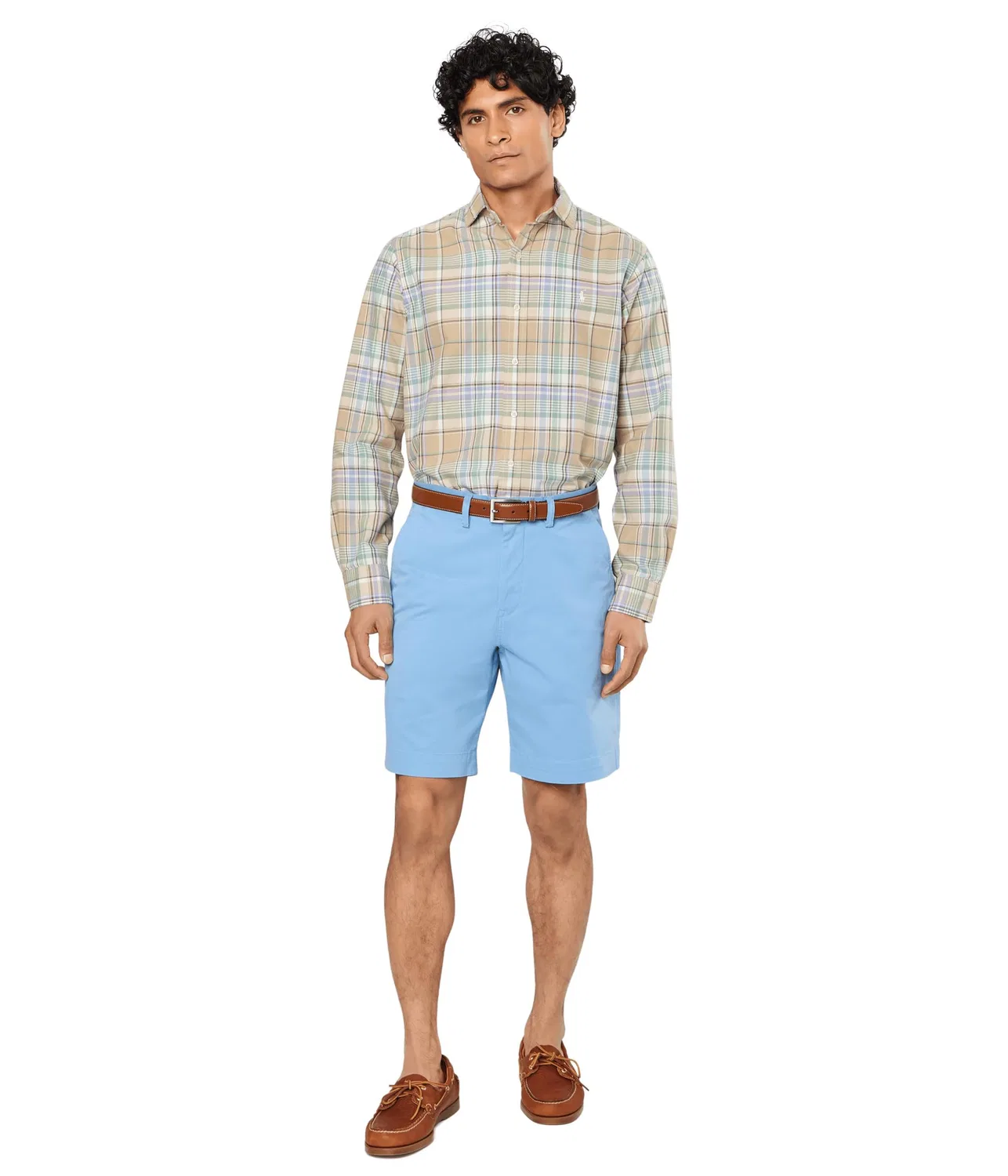 Классическая клетчатая рубашка для активного отдыха Polo Ralph Lauren, Khaki/Faded Mint Multi — фото 2