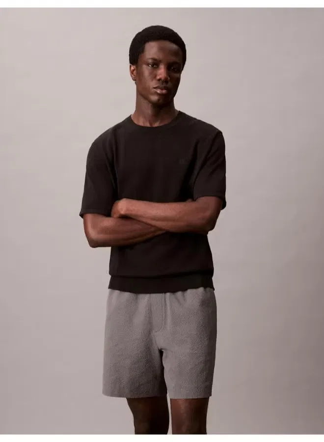 Шорты с посадкой на резинке Seersucker, Calvin Klein, серый — фото 3