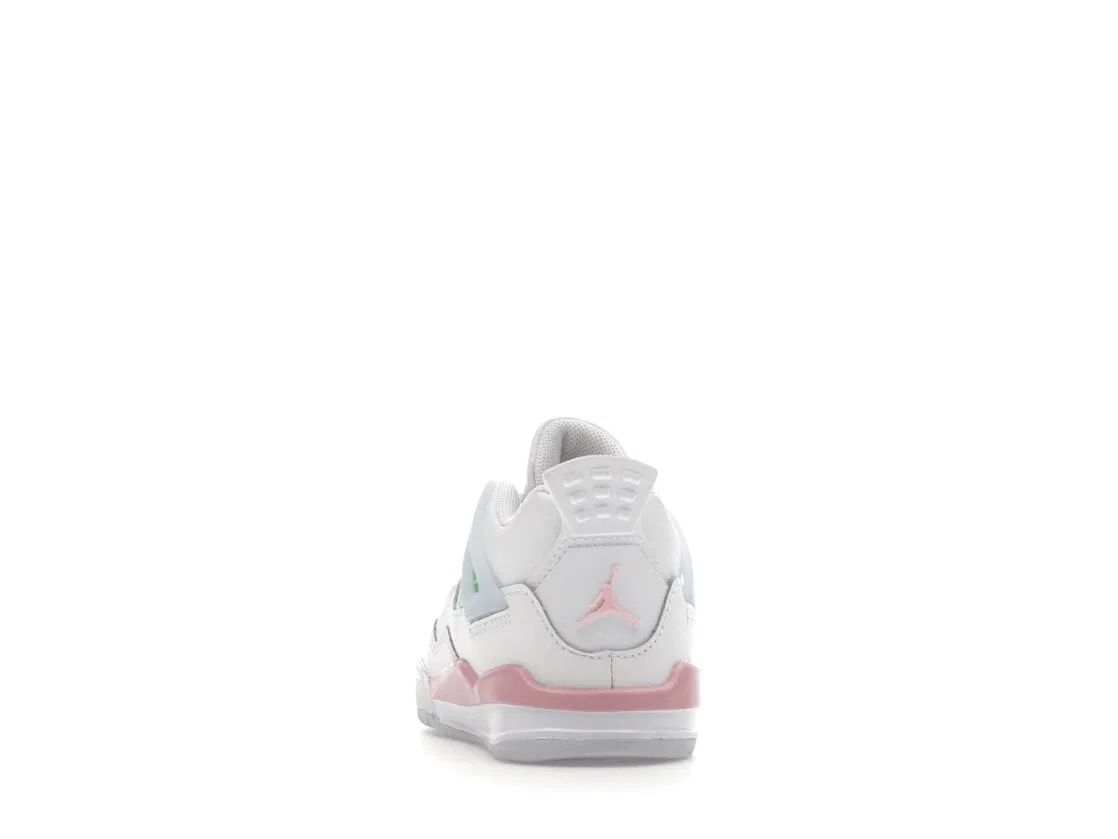 Детские кроссовки Lifestyle Jordan 4 Retro, White/Medium Soft Pink/Half Blue/Vapor Green — фото 4