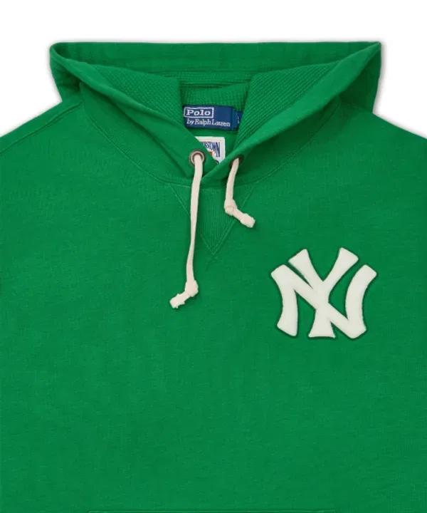 Флисовая худи Polo Ralph Lauren Yankees, зеленый — фото 3