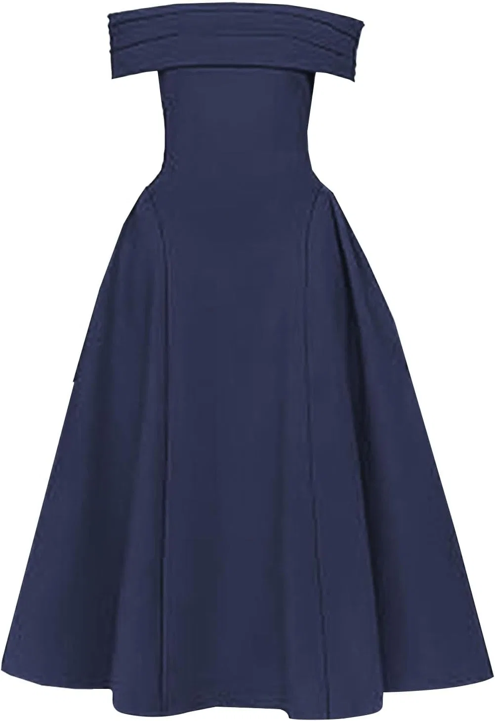 Женское элегантное платье с открытыми плечами Navy Blue — фото 3