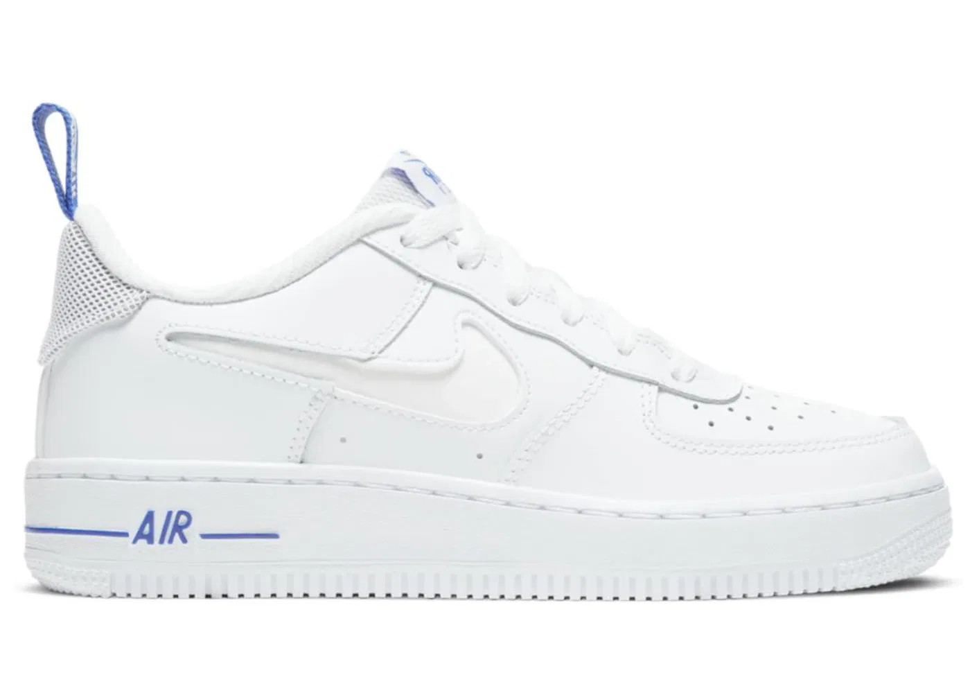 Детские кроссовки Lifestyle с перфорацией Nike Air Force 1 Low 07 LV8 Nike, White/White/Racer Blue