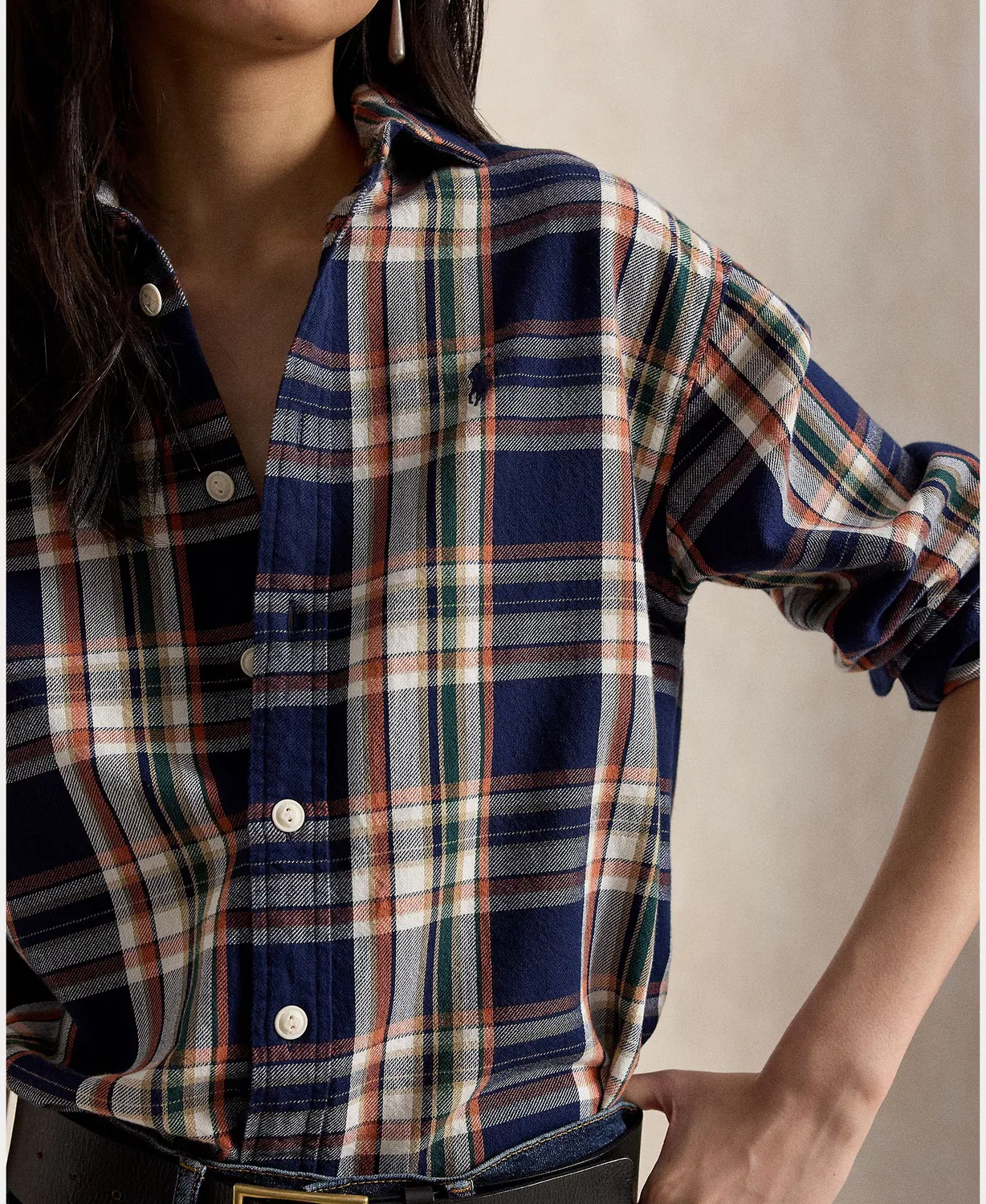 Женская рубашка из хлопка, Polo Ralph Lauren, мультиколор — фото 3