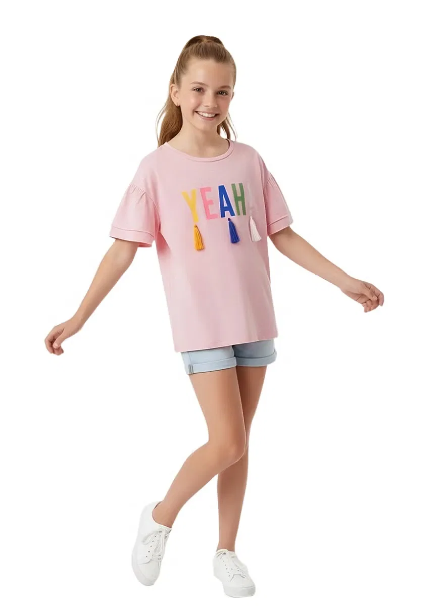 Футболка с принтом Yeah Wini Bee, розовый — фото 2