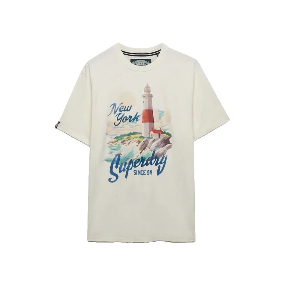 Футболка свободного кроя Superdry Maritime Loose Fit Superdry, бежевый — фото 3