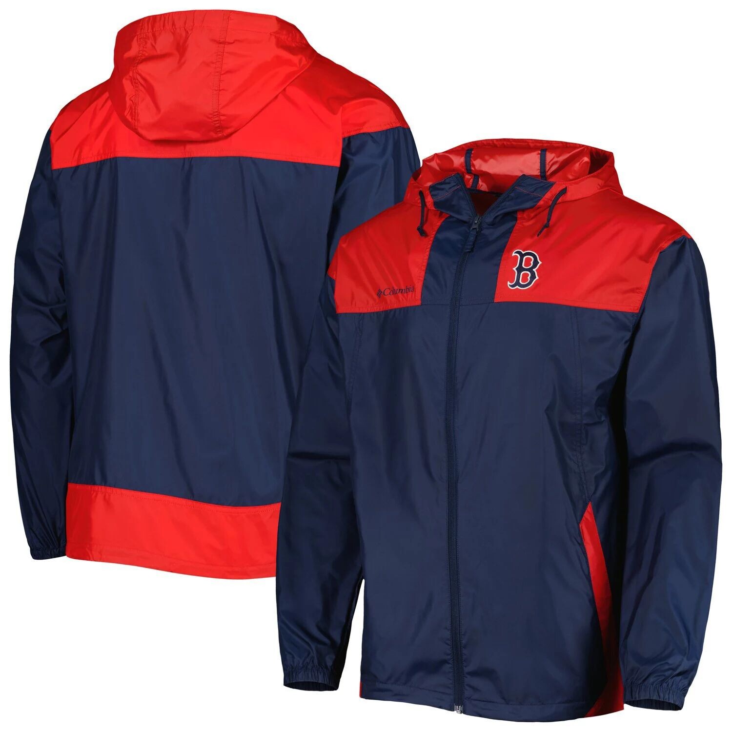 

Мужская ветровка Columbia Navy/Red Boston Red Sox Omni-Shade Flash Forward Challenger с молнией во всю длину