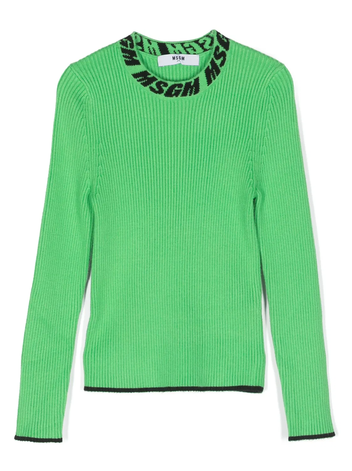 Джемпер с интарсией MSGM, зеленый