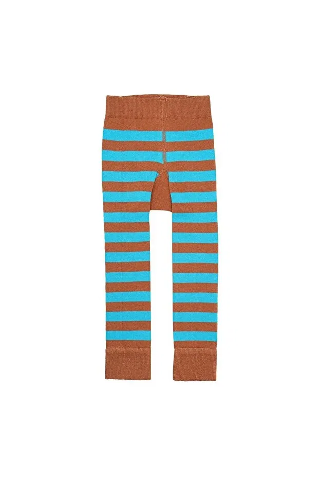 Детские леггинсы для девочек в полоску Baby knitwear leggings & underwear baby gazelle Petit Boom, Brown — фото 2