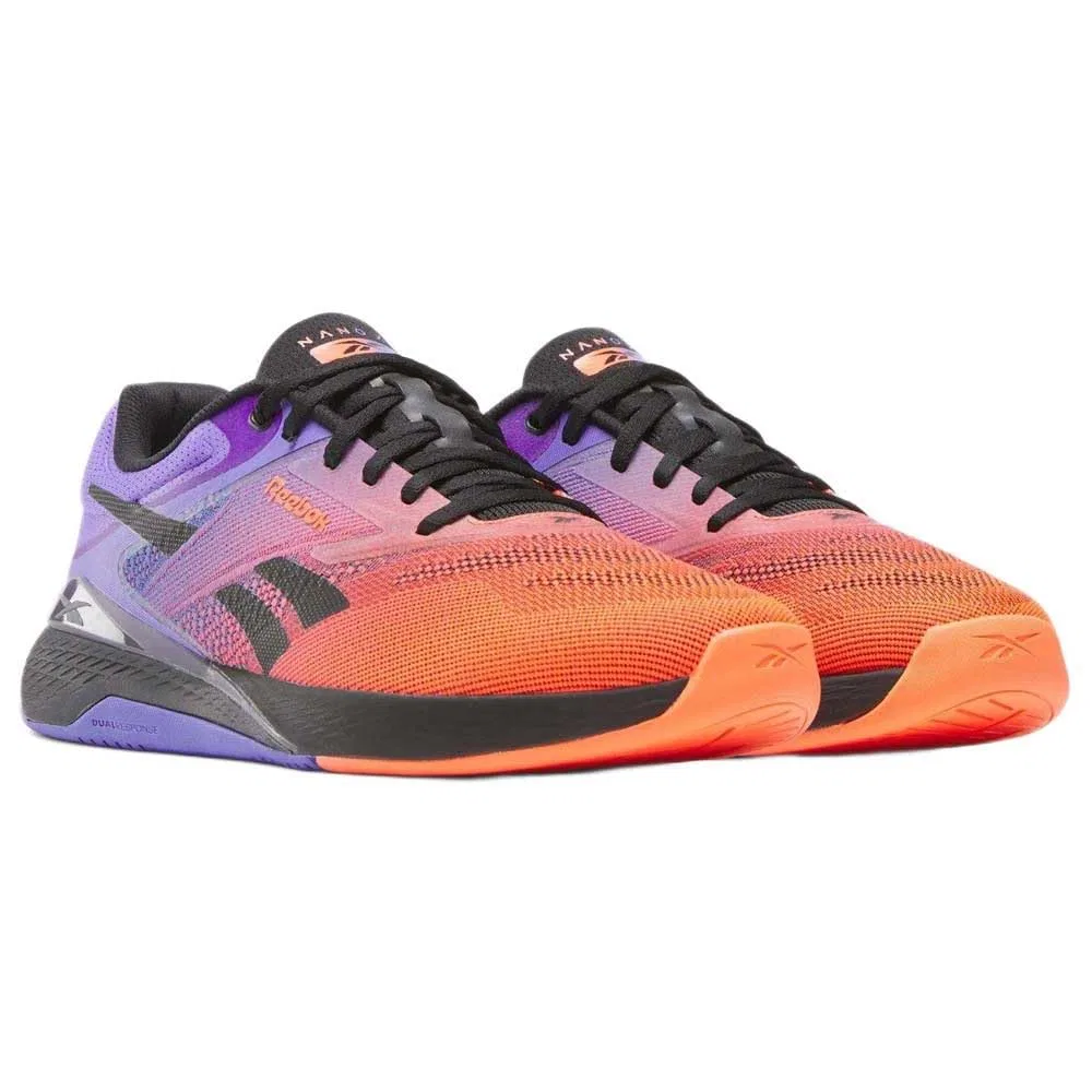 Детские кроссовки для девочек с липучкой Nano X5 Reebok, Ftw White Flash Orange Royal Purple — фото 3