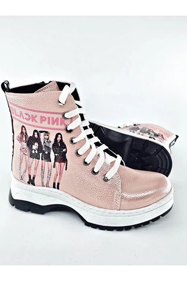 Детские ботинки для девочек с принтом Blackpink Julshen, Pink — фото 4