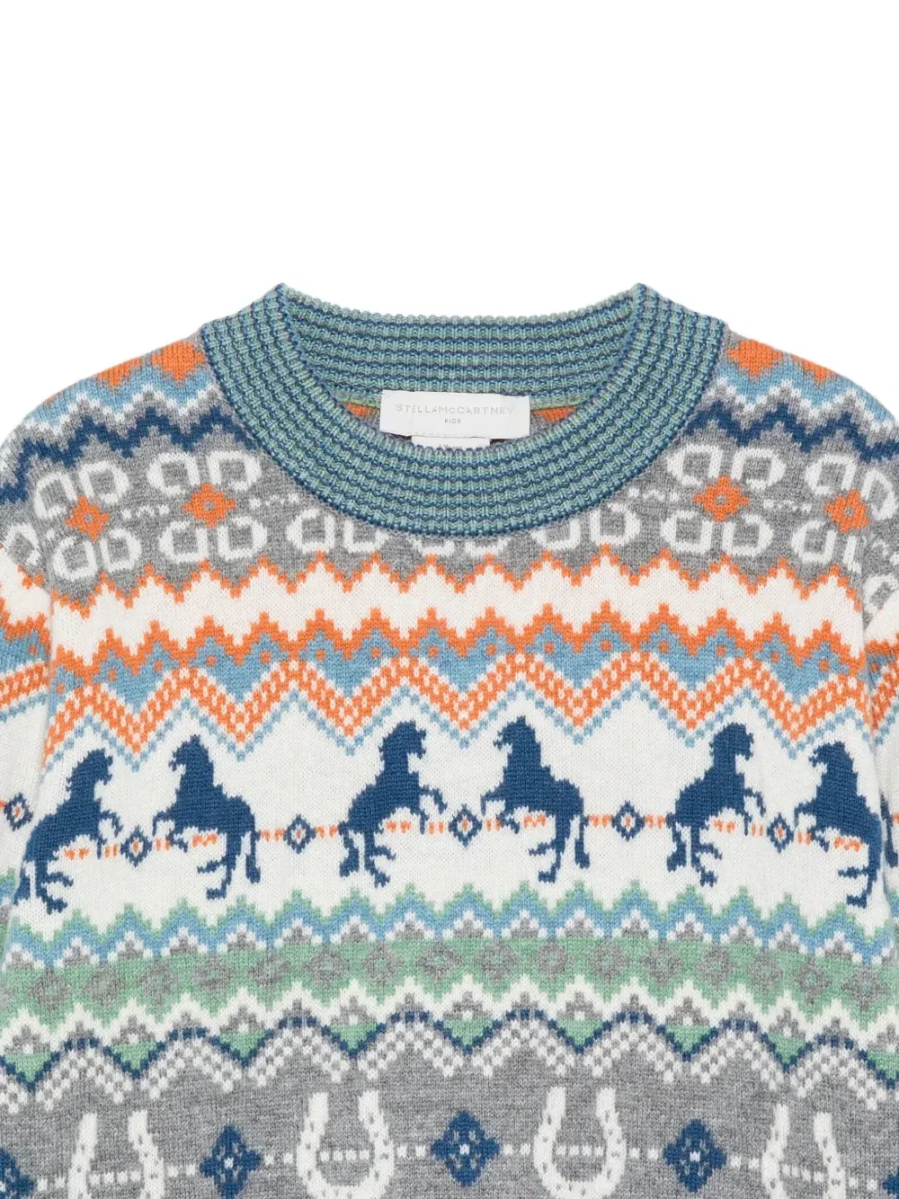 Свитер в стиле Fair Isle Stella McCartney Kids, белый — фото 3