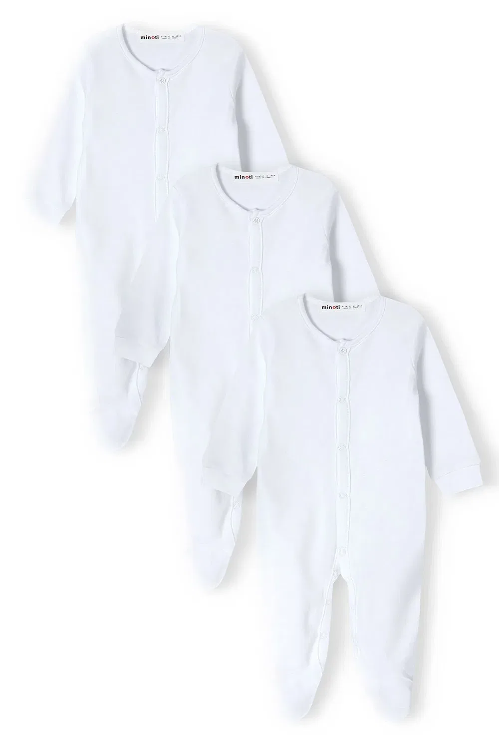 Комплект из 3 детских спальных комбинезонов 13babybasic Minoti, белый
