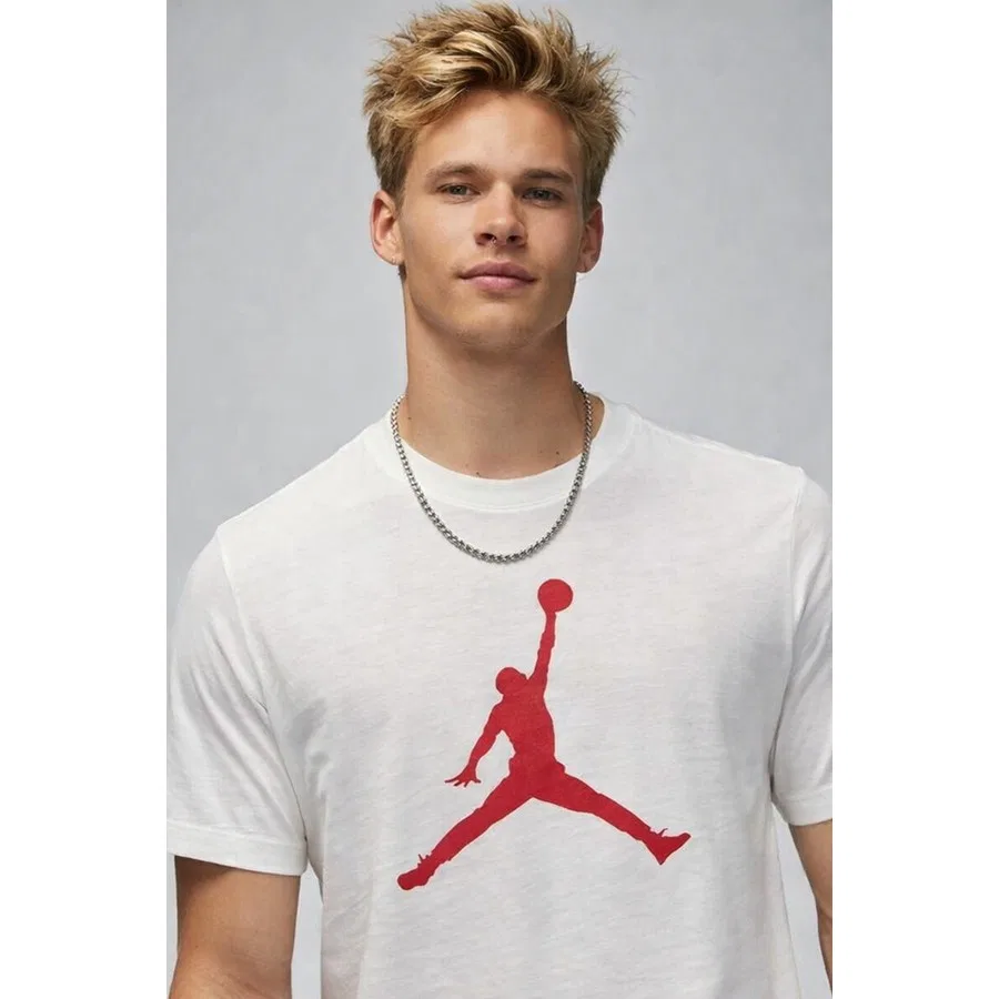 Футболка с коротким рукавом с графическим принтом Jordan Jumpman Nike, Бело-красный — фото 3
