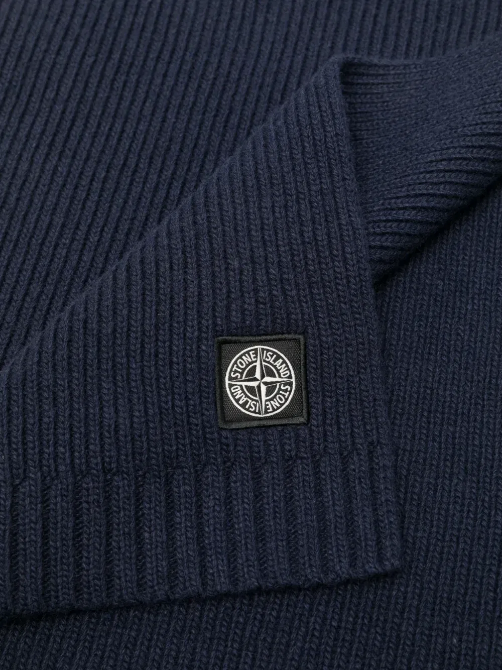 Комплект кардигана в рубчик с логотипом Stone Island Junior, синий — фото 2