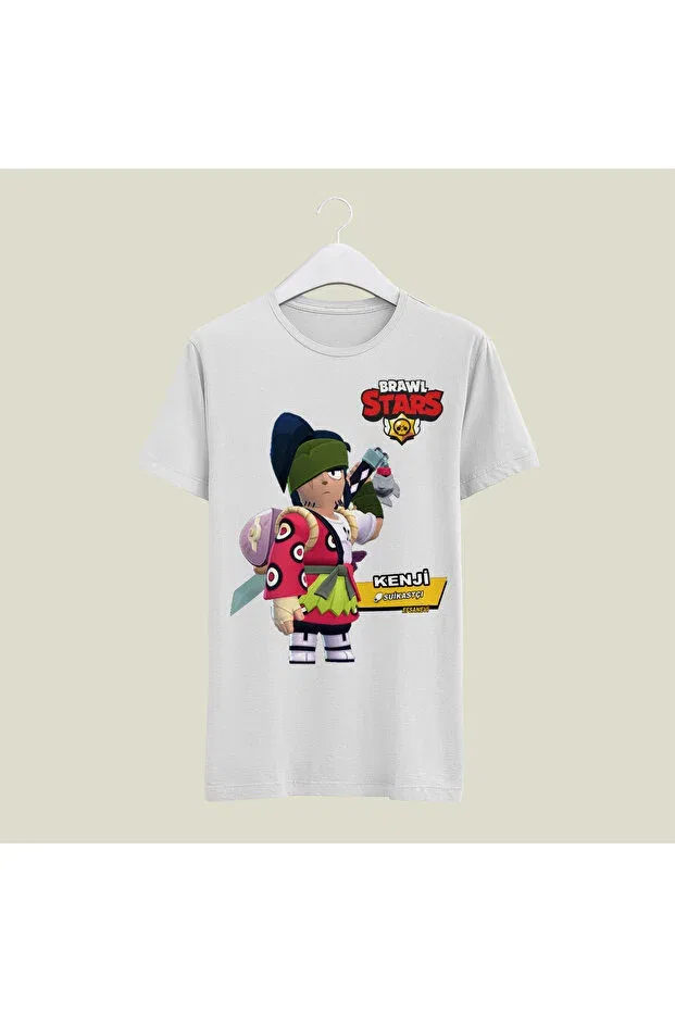 Детская футболка с принтом Brawl Stars Kenji Unisex Kids T-Shirt Home, White